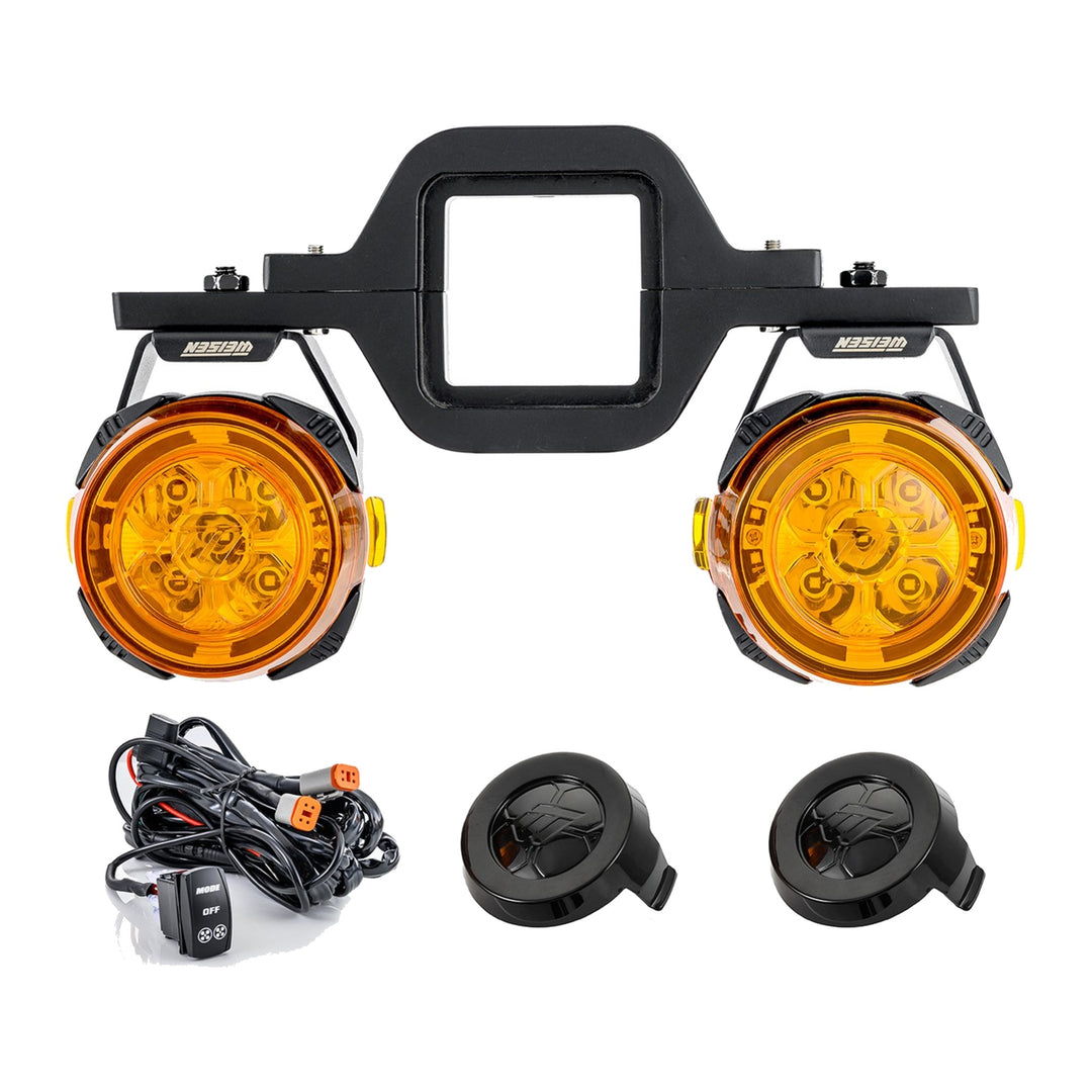 Tow Hitch Mount with 3.5 in Dynamic DRL LED Pods, Backup Reverse Lights for 2.5 in Receivers - view 3
