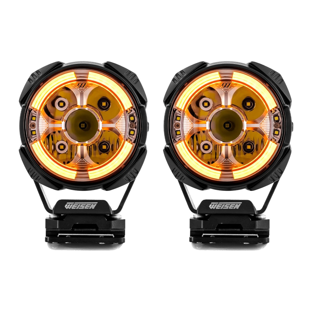 Universal 3.5 in LED Ditch Light Kit with Dynamic DRL, Hood Brackets and Wiring - view 2