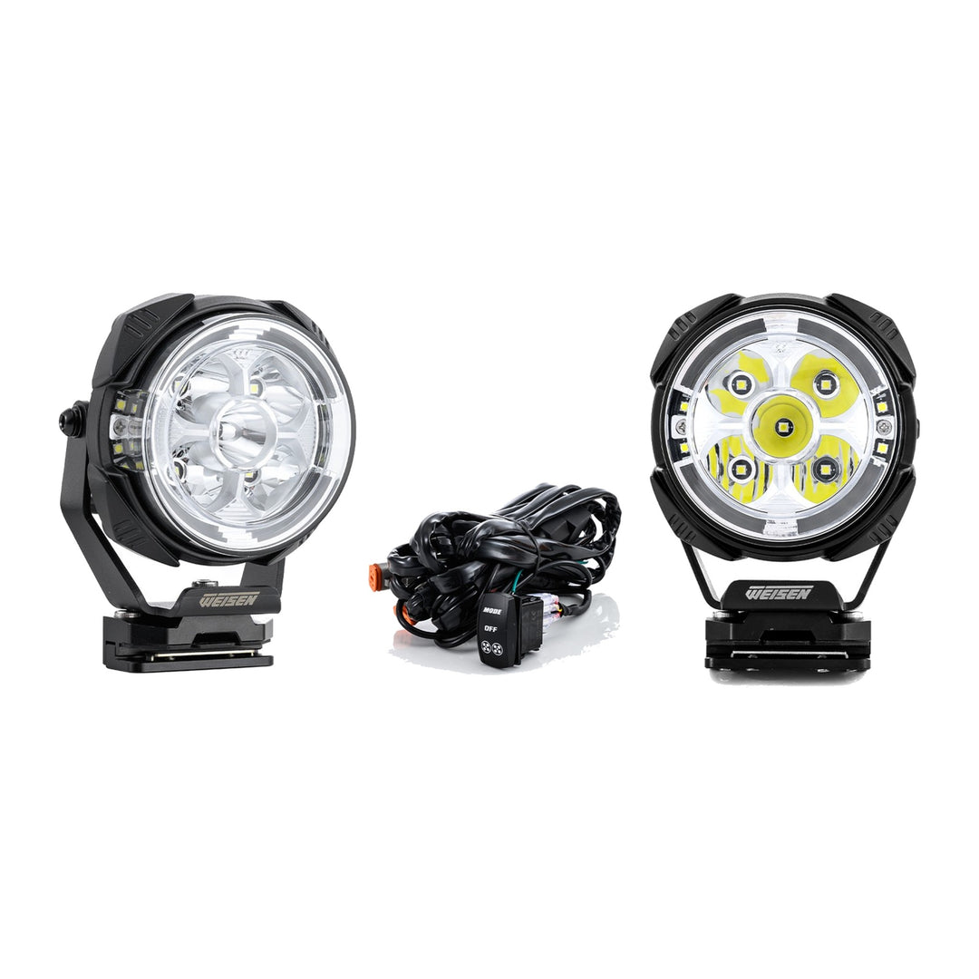 Universal 3.5 in LED Ditch Light Kit with Dynamic DRL, Hood Brackets and Wiring - view 3