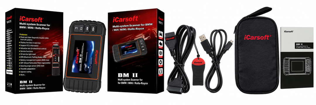 OBD2 Diagnostic Scanner for BMW MINI Rolls-Royce iCarsoft BM II — studio product image 02