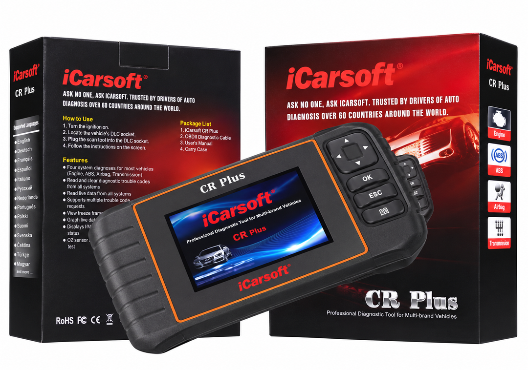 Four-System Multi-Brand OBD2 Diagnostic Scanner iCarsoft CR Plus — studio product image 01