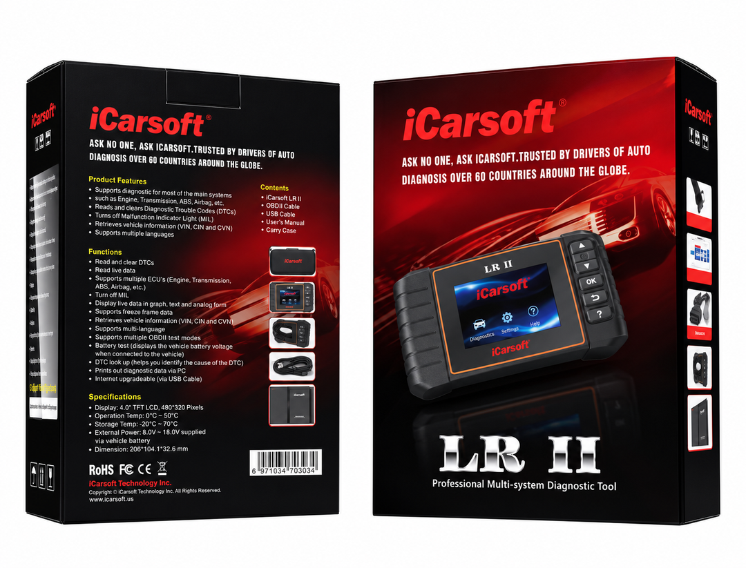 OBD2 Diagnostic Scanner for Land Rover Range Rover Jaguar iCarsoft LR II — studio product image 01