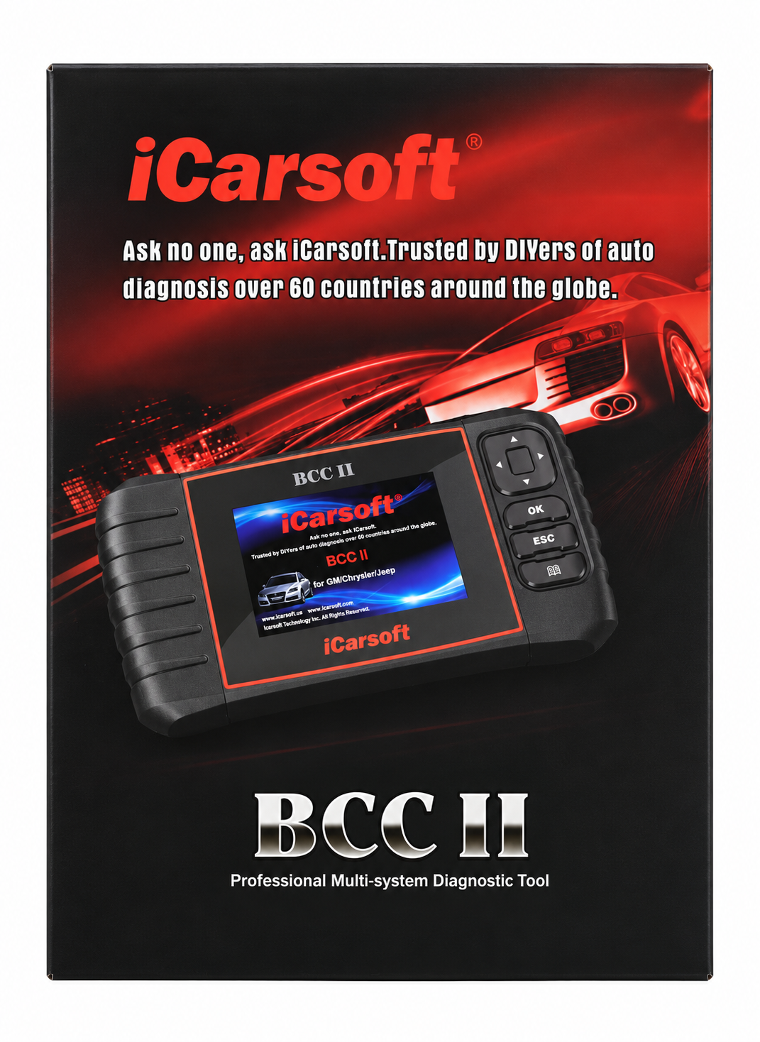 OBD2 Diagnostic Scanner for GM Chrysler Dodge Jeep iCarsoft BCC II — studio product image 02