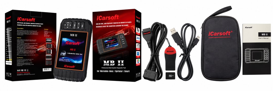 OBD2 Diagnostic Scanner for Mercedes-Benz Sprinter Smart iCarsoft MB II — studio product image 03