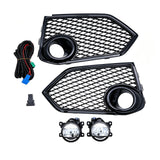 LED Fog Light Pair with Bezels, Wiring and Switch for 2017-2021 Honda Civic Type R