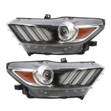 Left+Right Headlights Assembly Pair For Ford Mustang 2015 2016 2017 Clear Lens – product image