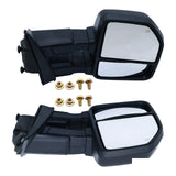 Manual Extendable Towing Mirror Pair, Matte Black, for 2015-2018 Ford F-150