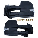 Manual Extendable Towing Mirror Pair, Matte Black, for 2015-2018 Ford F-150