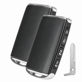 Two Mazda DGY2-67-5DY four-button smart key fobs with hatch control and emergency blade