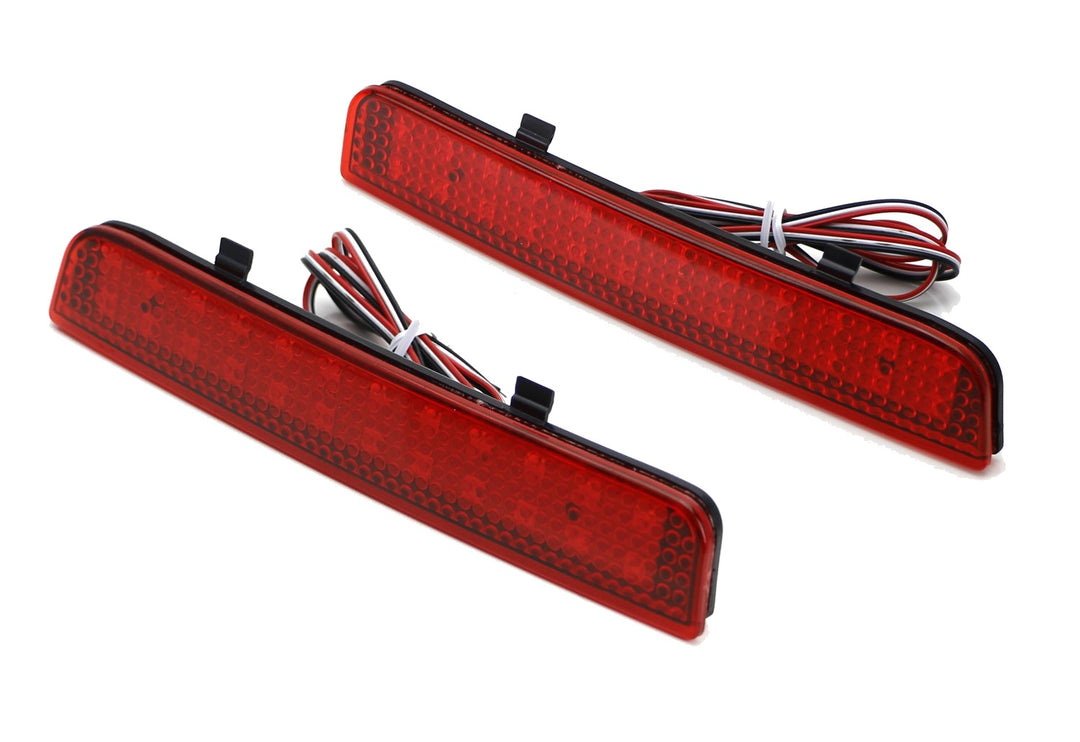 Red LED Bumper Reflector Lights for 2008-2015 Land Rover LR2 and 2003-2012 Range Rover