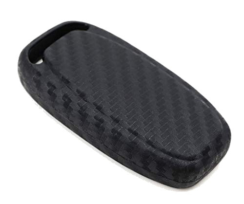 Carbon Fiber Pattern Silicone Key Fob Cover for 2016-2018 Audi A3, A6, A7 and 2017-2018 Q3, Q5