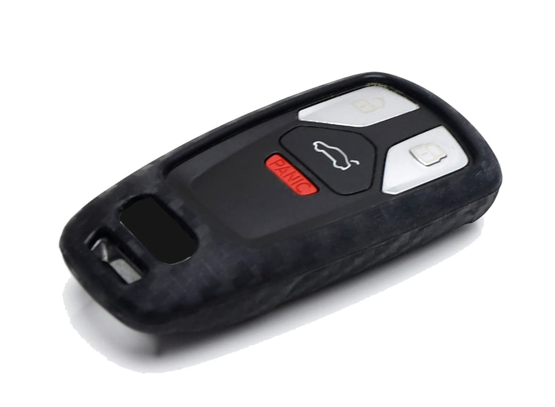 Carbon Fiber Pattern Silicone Key Fob Cover for 2019-2021 Audi A4, A5, Q5 and Q7