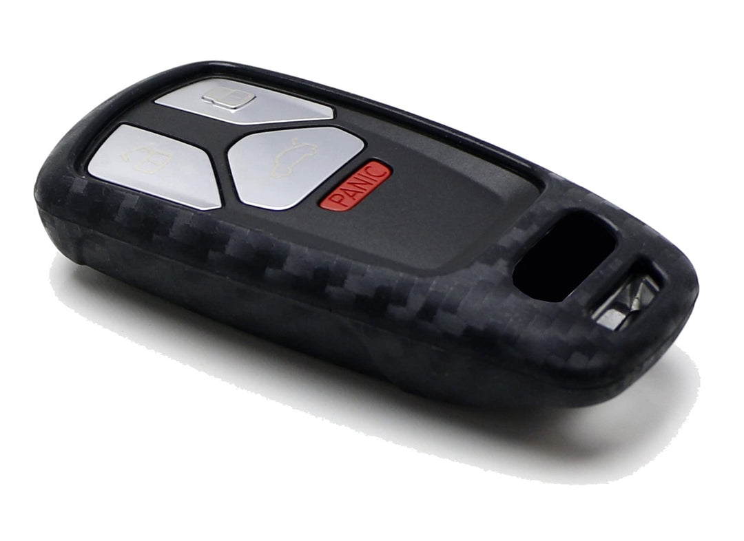 Carbon Fiber Pattern Silicone Key Fob Cover for 2019-2021 Audi A4, A5, Q5 and Q7