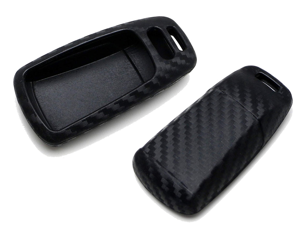 Carbon Fiber Pattern Silicone Key Fob Cover for 2019-2021 Audi A4, A5, Q5 and Q7