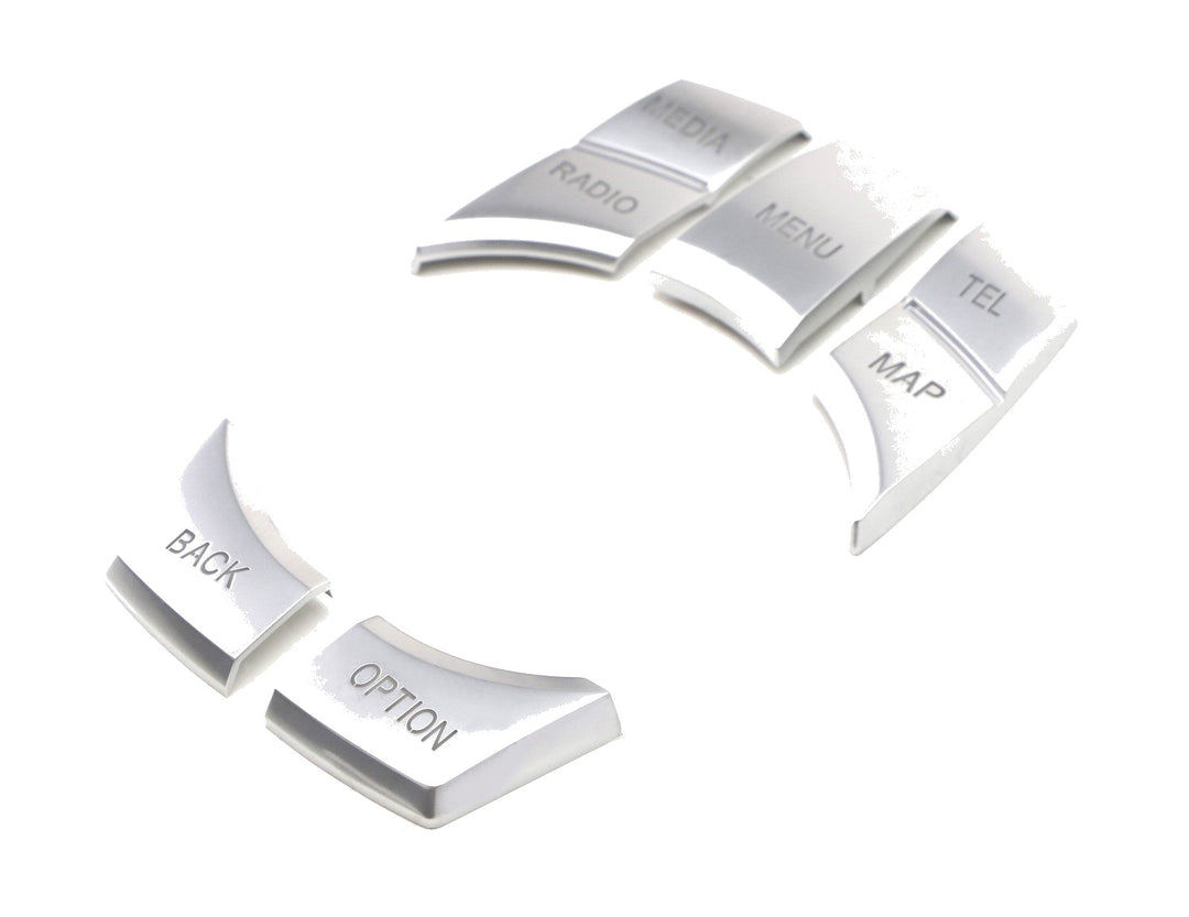 Silver iDrive Control Button Trims for 2012-2014 BMW 3 Series, 5 Series, 7 Series, X5 and X6