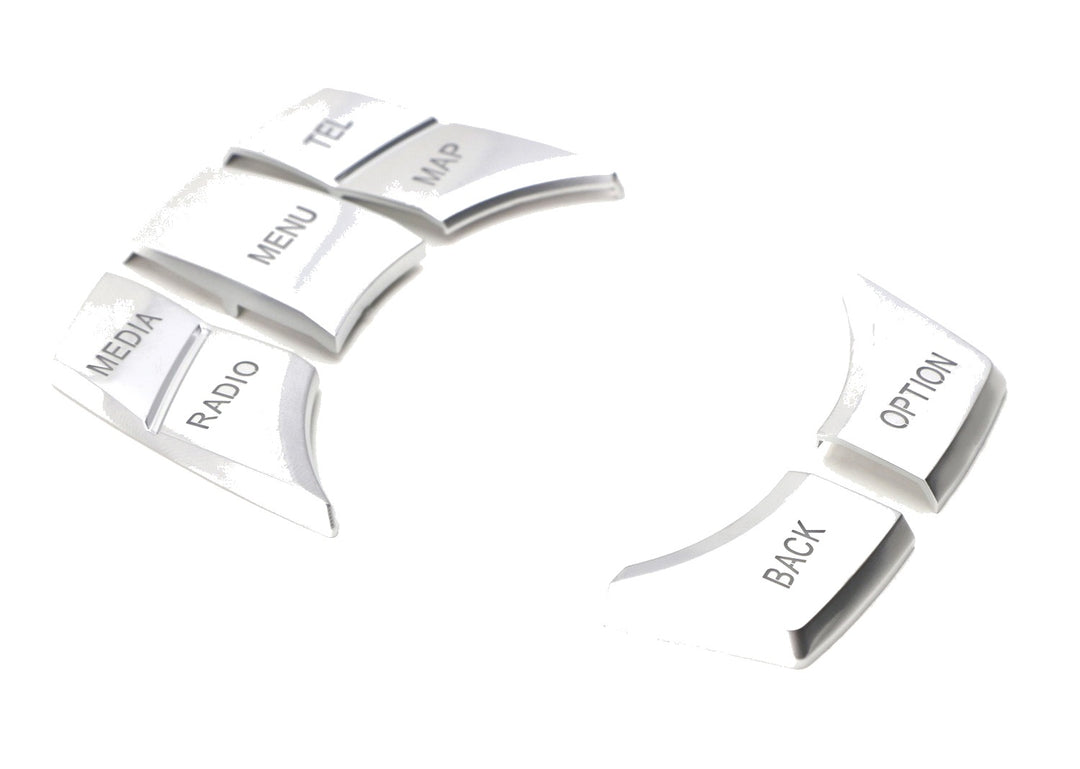 Silver iDrive Control Button Trims for 2012-2014 BMW 3 Series, 5 Series, 7 Series, X5 and X6
