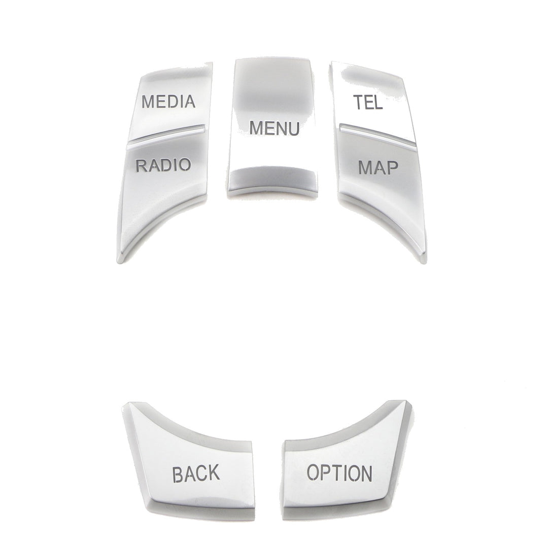 Silver iDrive Control Button Trims for 2012-2014 BMW 3 Series, 5 Series, 7 Series, X5 and X6