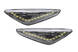 Clear V-Shape White LED Fender Side Markers for 2007-2013 BMW X5, 2008-2014 X6 and 2011-2015 X3