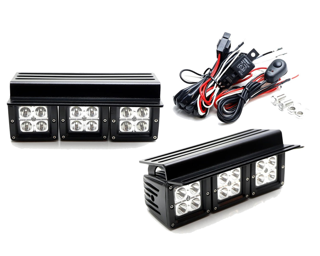 Triple LED Pod Fog Light Kit for 2021-2024 Ford Bronco Modular Bumper