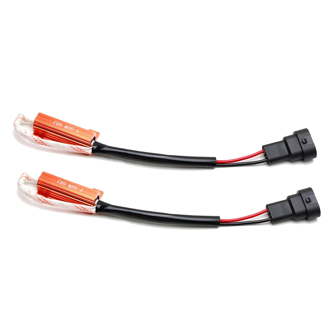 9005 9006 H10 Male Adapters with 50W Load Resistors