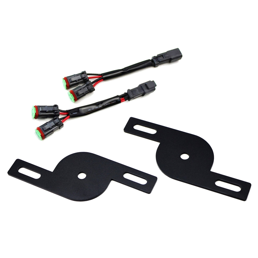 Dual Ditch Light Adapter Brackets with Y-Splitter DTP Connectors