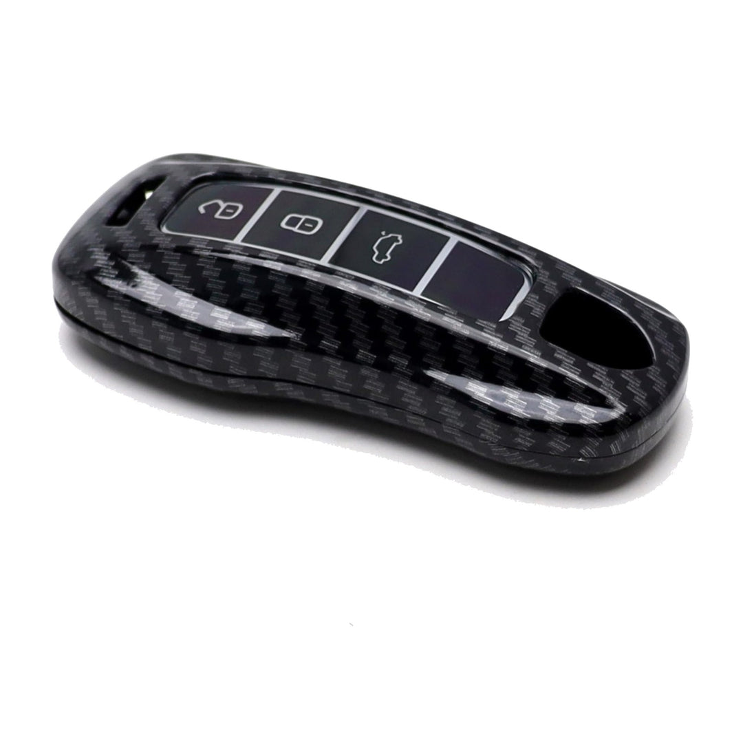 Black Carbon Fiber Pattern Key Fob Case for 2022-2025 Porsche 911 Cayenne Macan Panamera 9Y0-959-753