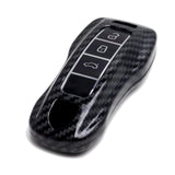 Black Carbon Fiber Pattern Key Fob Case for 2022-2025 Porsche 911 Cayenne Macan Panamera 9Y0-959-753