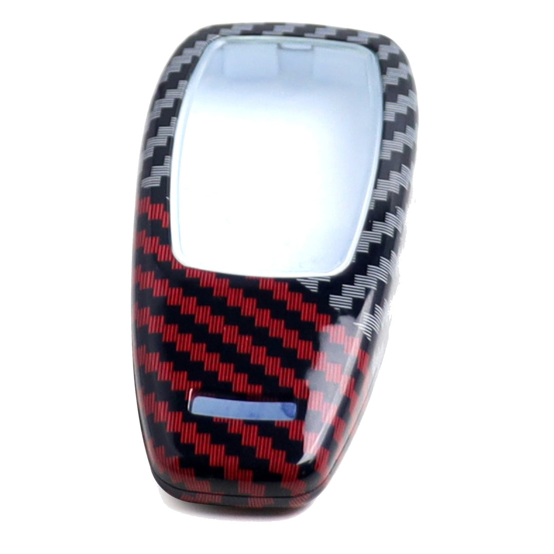 Black Red Carbon Fiber Pattern Key Fob Cover for 2017-2025 Mercedes-Benz C E S GLC GLE Class