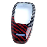 Black Red Carbon Fiber Pattern Key Fob Cover for 2017-2025 Mercedes-Benz C E S GLC GLE Class