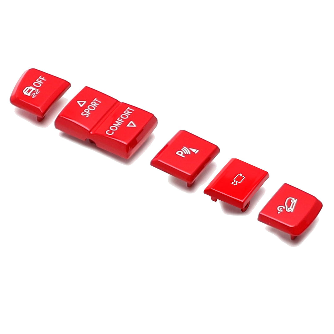 Red Center Console Button Caps for 2014-2019 BMW X5 F15 and X6 F16