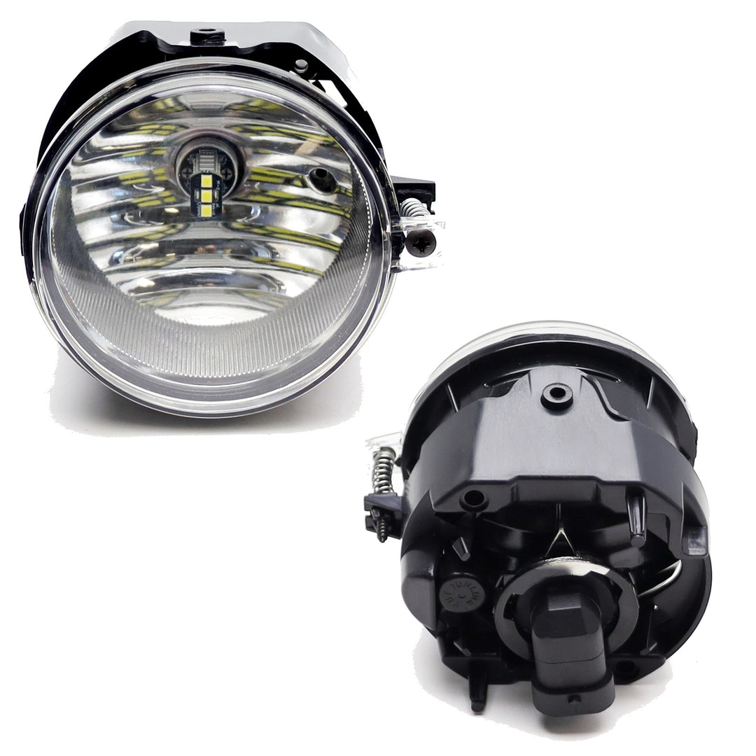 Clear Fog Lights with White LED Bulbs for 2004 Jeep Grand Cherokee 55156733AC