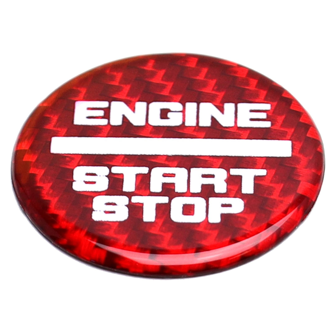 Red Carbon Fiber Engine Start Stop Button Cover for 2021-2025 Ford Bronco and Bronco Sport