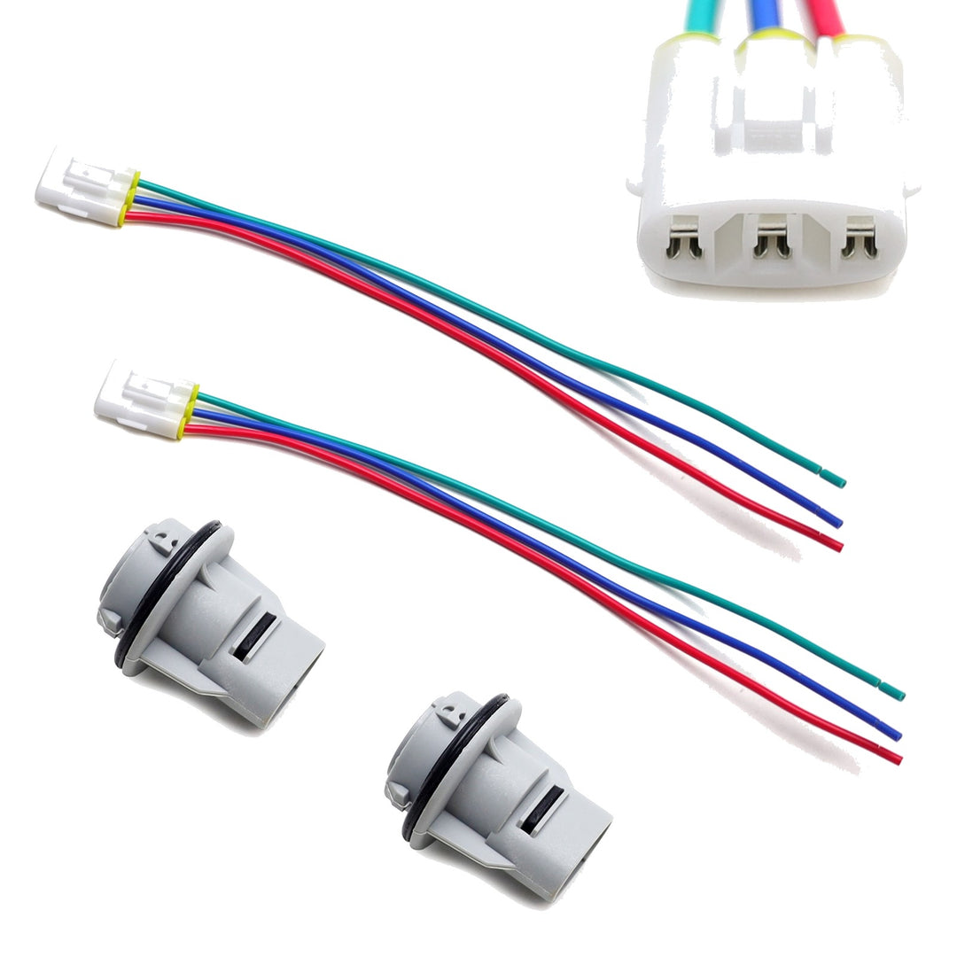 1157 Turn Signal Bulb Sockets with Adapter Harness for 1992-2012 Honda Accord Civic CR-V and Acura 33302-SR3-A01