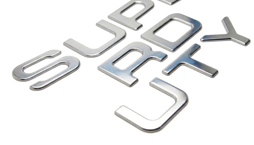 Silver 3D Raised Hood Letter Inserts for 2008-2016 Ford F-250 F-350 Super Duty