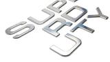 Silver 3D Raised Hood Letter Inserts for 2008-2016 Ford F-250 F-350 Super Duty