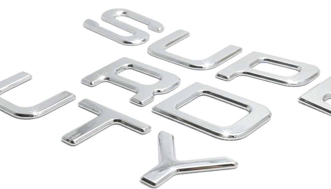 Silver 3D Raised Hood Letter Inserts for 2008-2016 Ford F-250 F-350 Super Duty
