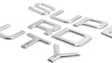 Silver 3D Raised Hood Letter Inserts for 2008-2016 Ford F-250 F-350 Super Duty