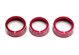 Red Aluminum Climate Control Knob Rings for 2011-2014 Volkswagen Golf, GTI and 2012-2016 Jetta