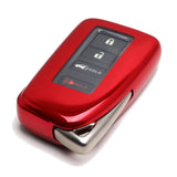 Chrome Red TPU Key Fob Case for 2016-2020 Lexus IS, GS, ES, NX and RX