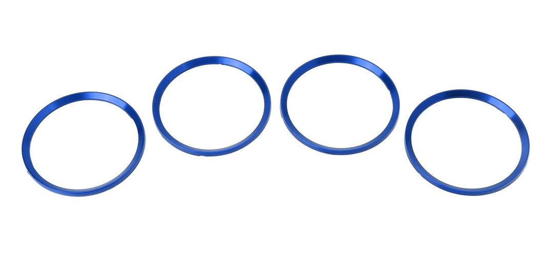 Blue Aluminum Wheel Center Cap Trim Rings for 2017-2019 Volkswagen Golf, GTI, Jetta and Passat