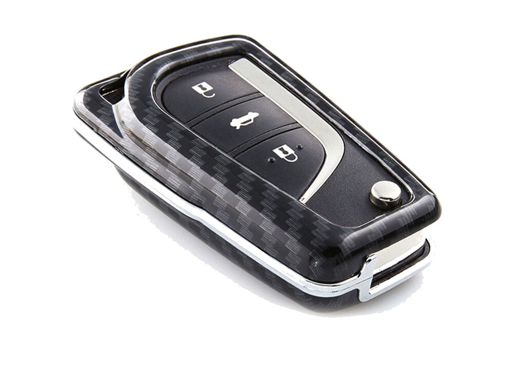 Carbon Fiber Pattern Flip Key Shell for 2018-2024 Toyota Camry