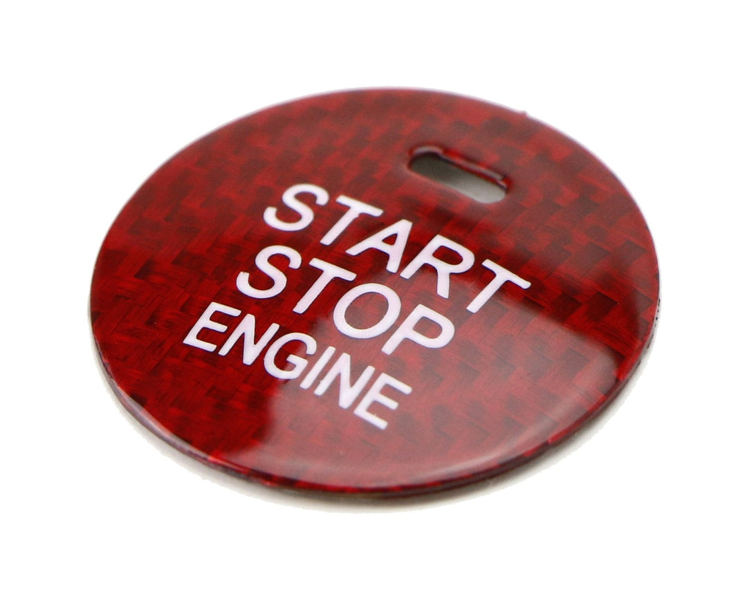 Red Carbon Fiber Engine Start Button for 2011-2015 Hyundai Elantra, 2011-2014 Sonata and 2011-2015 Kia Optima