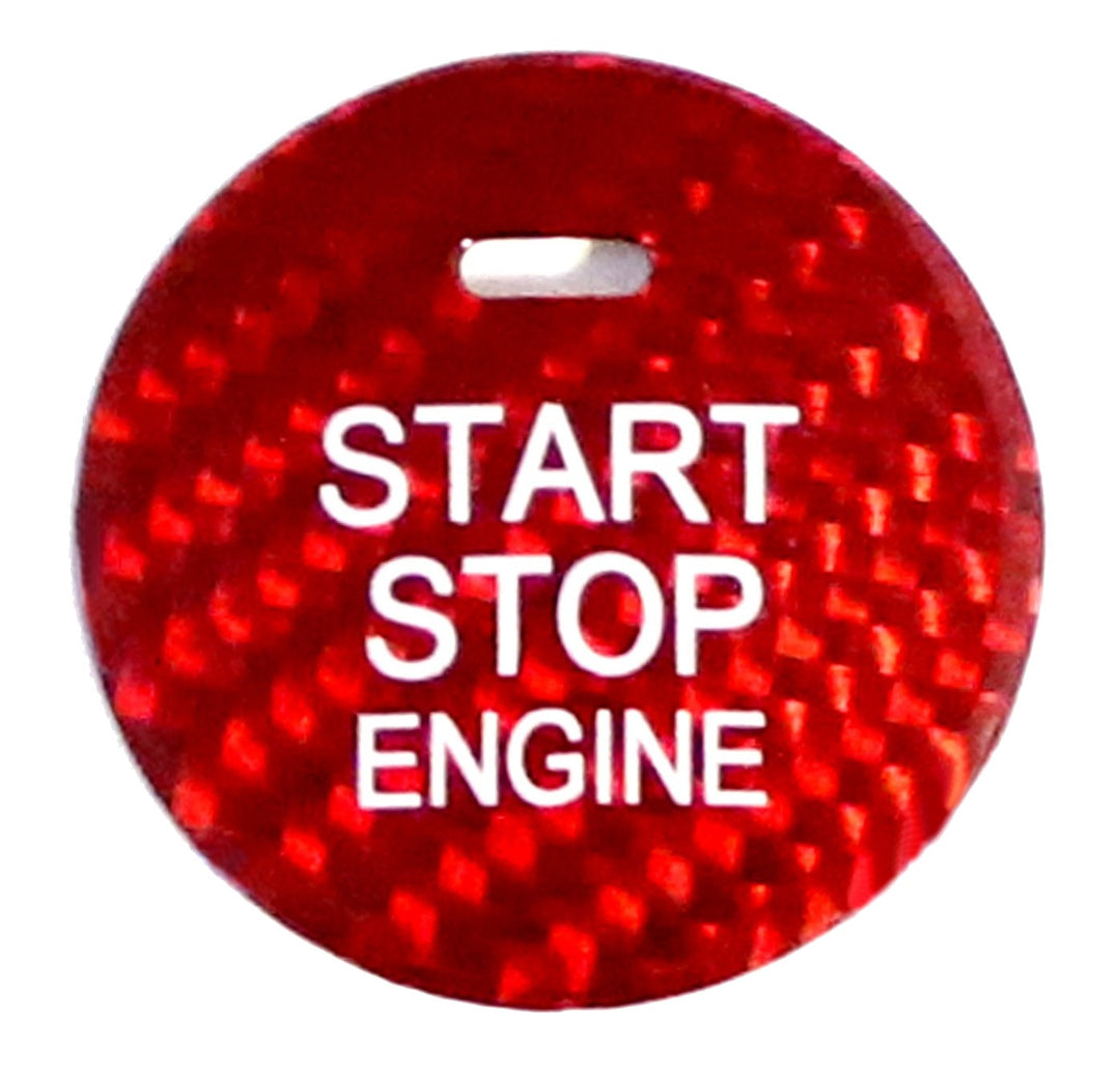 Red Carbon Fiber Engine Start Button for 2011-2015 Hyundai Elantra, 2011-2014 Sonata and 2011-2015 Kia Optima