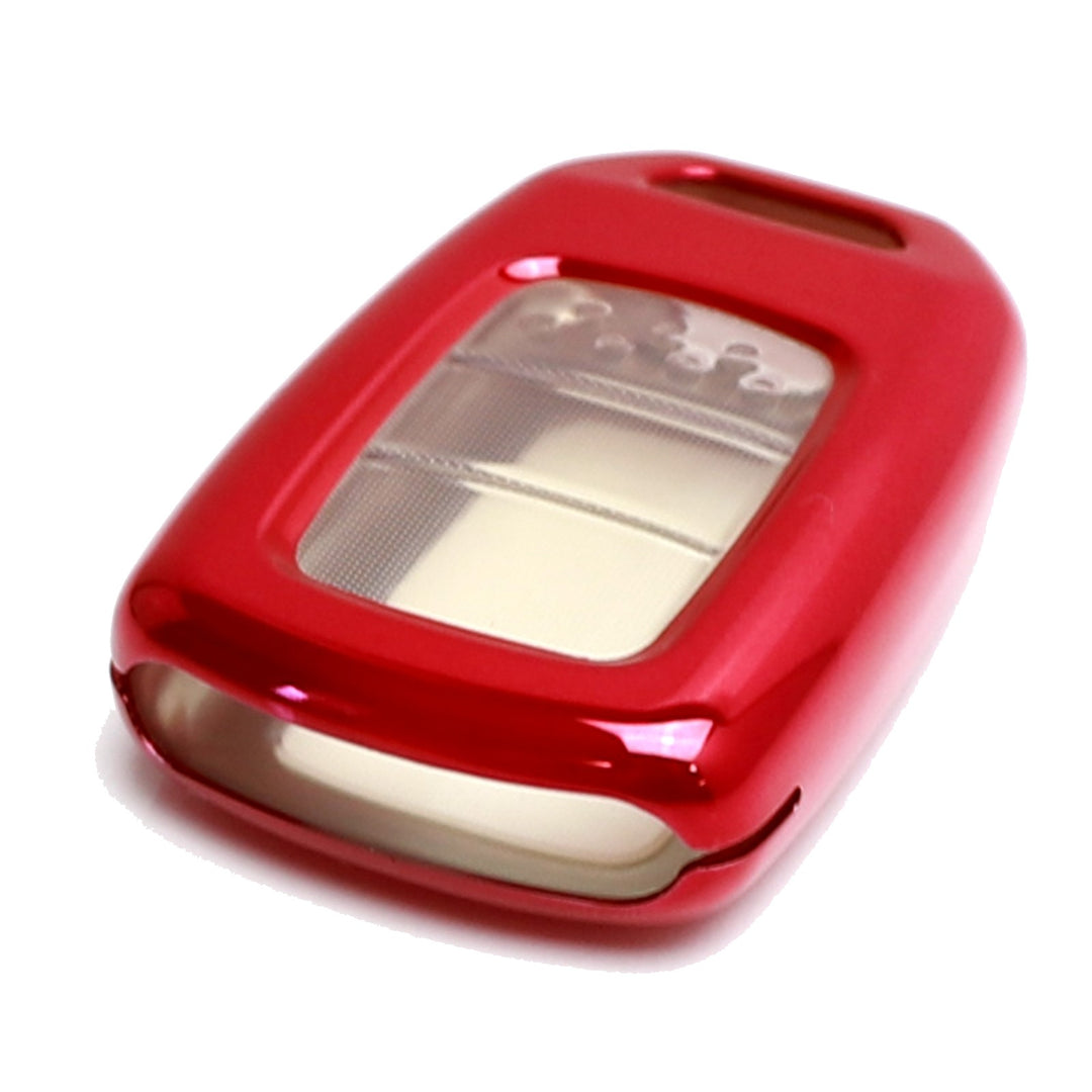 Red TPU Key Fob Case with Face Cover for 2016-2024 Honda Civic, 2016-2021 Accord, 2016-2022 CR-V and HR-V