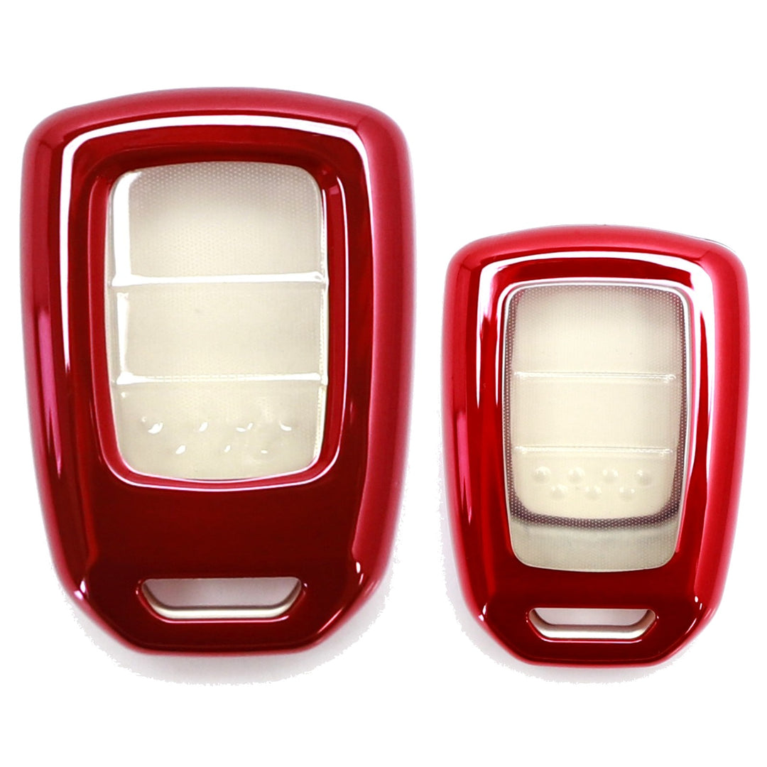 Red TPU Key Fob Case with Face Cover for 2016-2024 Honda Civic, 2016-2021 Accord, 2016-2022 CR-V and HR-V