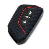 Carbon Fiber Pattern Silicone Key Fob Cover for 2020-2021 Volkswagen Golf and 2020-2024 GTI