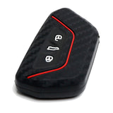 Carbon Fiber Pattern Silicone Key Fob Cover for 2020-2021 Volkswagen Golf and 2020-2024 GTI