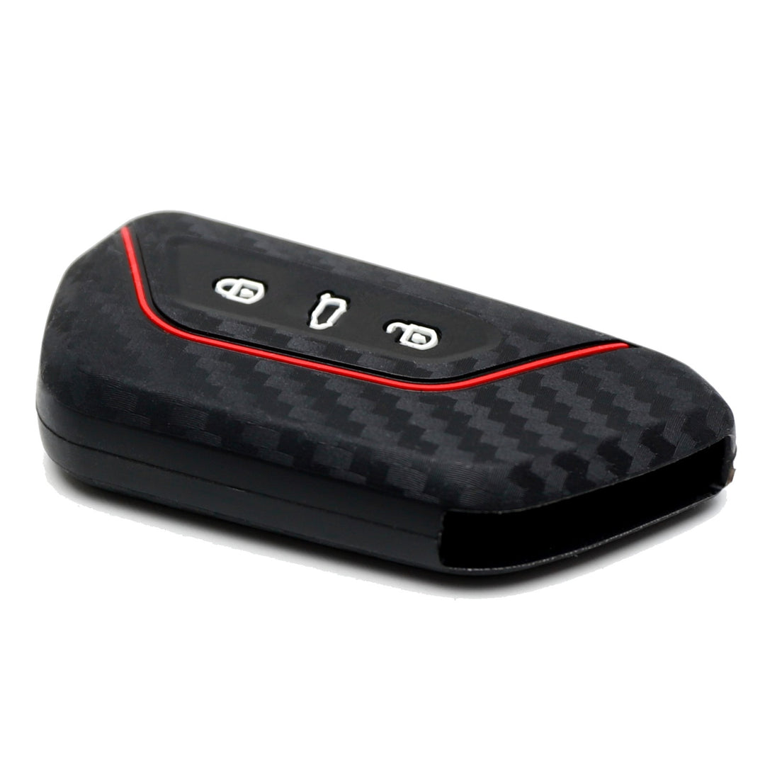 Carbon Fiber Pattern Silicone Key Fob Cover for 2020-2021 Volkswagen Golf and 2020-2024 GTI