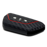 Carbon Fiber Pattern Silicone Key Fob Cover for 2020-2021 Volkswagen Golf and 2020-2024 GTI