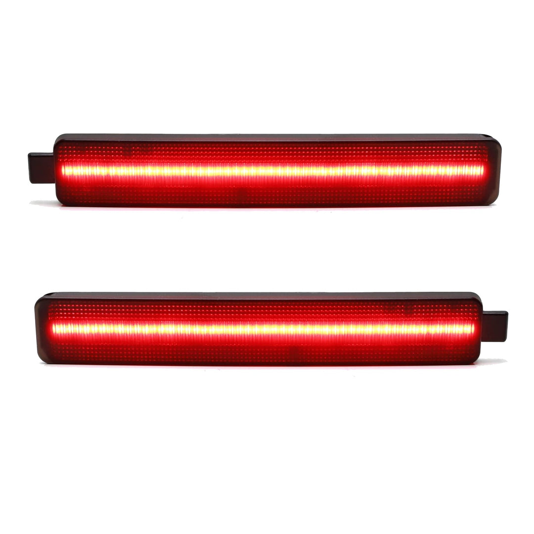 Smoked LED Rear Bumper Reflector Lights for 2007-2016 GMC Acadia, 2008-2013 Cadillac CTS, 2008-2012 Buick Enclave, 2005-2009 Equinox
